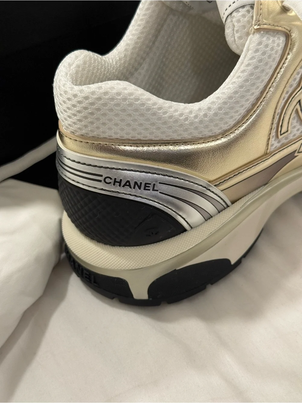 Chanel CC Runner Gold Laminate size 39.5